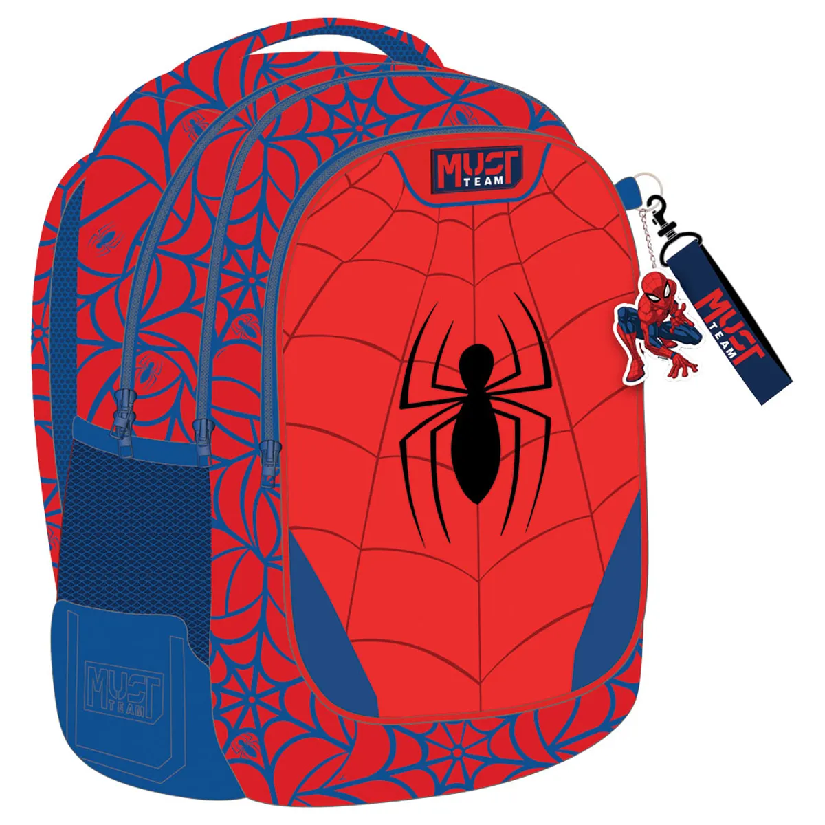 Раница с 3 ципа Spiderman Red, 43x32x18