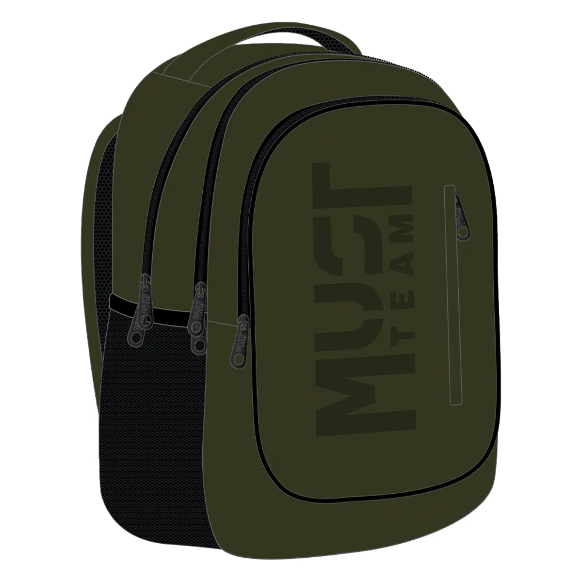 Раница с 3 ципа Khaki, 43x32x18