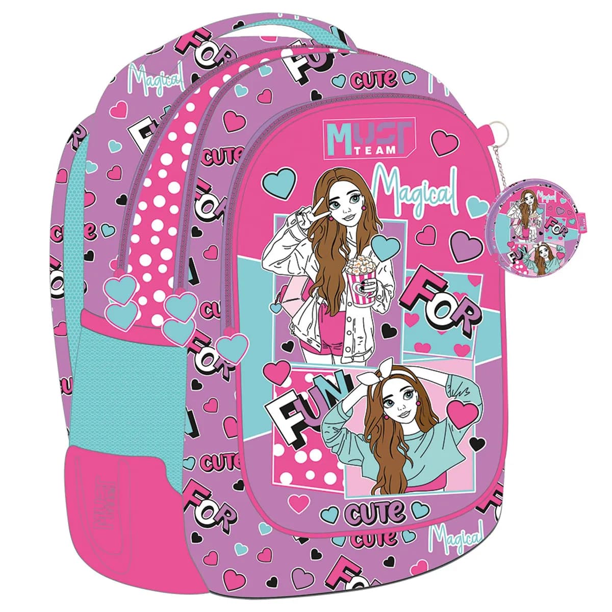 Раница с 3 ципа Besties, 43x32x18